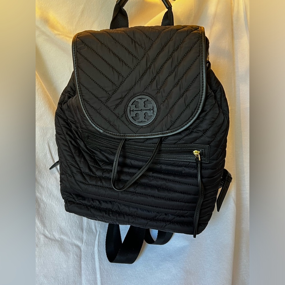 Tory Burch ELLA Quilted Backpack in hard to find Black